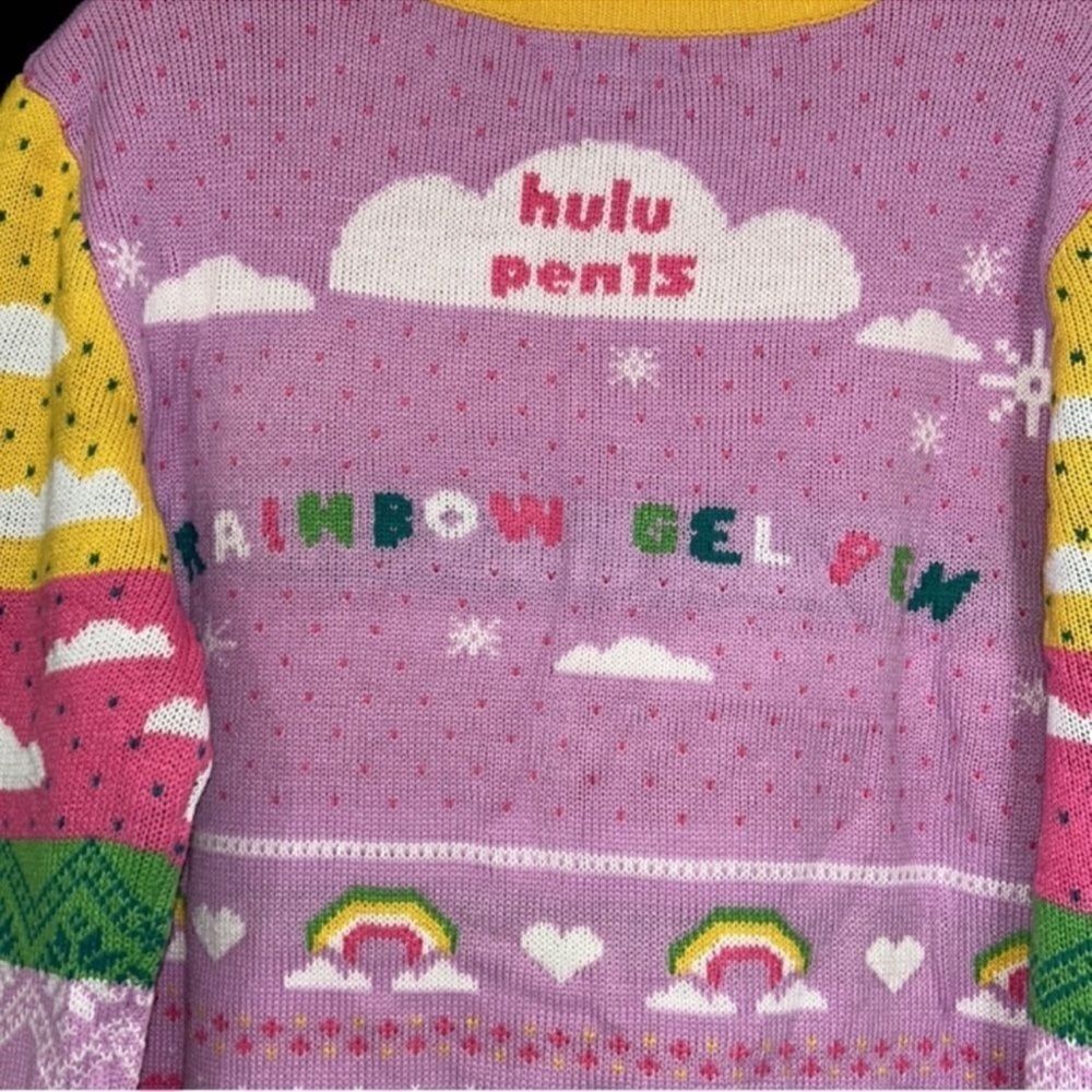 Hulu Multi colored Pink and White Sweater (Size XXL) - Picture 4 of 7